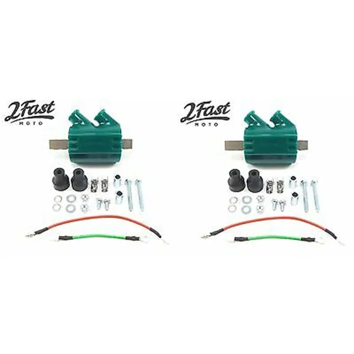 2FastMoto 12 Volt Ignition Coil Dual Output High Perf 3 Ohm for Kawasaki 2/Pack [MPN: 46-15050×2]