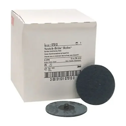 3M Scotch-Brite Roloc Surface Conditioning Disc Blue, 3″, Very Fine, 25/box – 07513