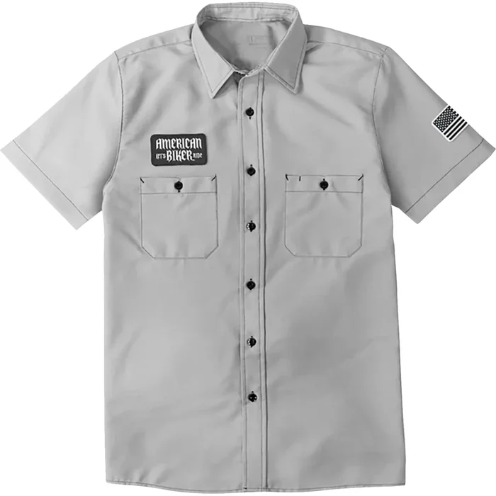 AMERICAN BIKER 3040-3439 ABBSAM17ST8SB2R Biker Sam Contrast Stitch Shop Shirt gray/black – 2xl