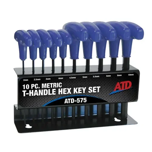 ATD Tools 10 Pc. Metric T-Handle Hex Key Set – 575
