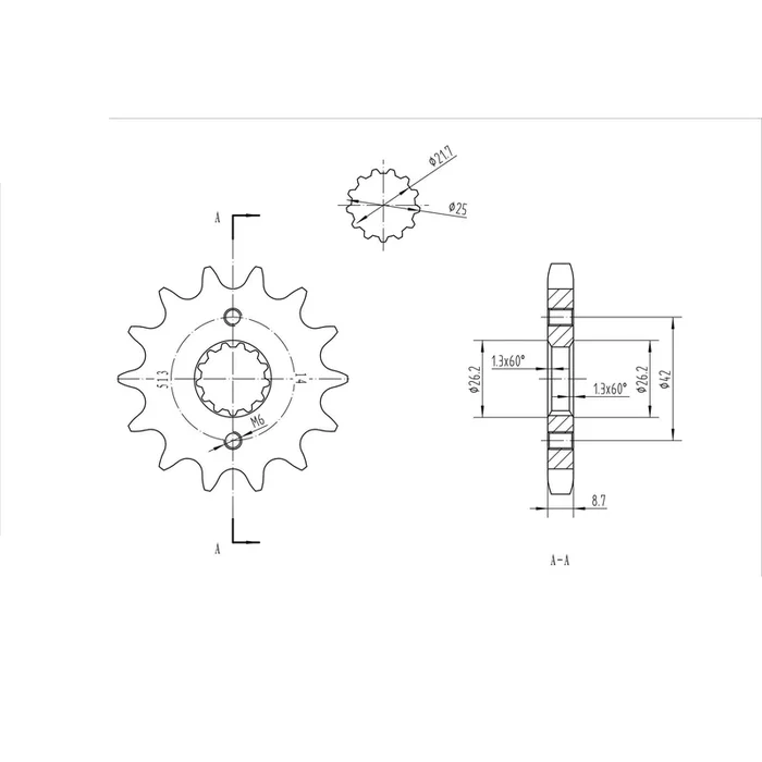 BikeMaster Front Sprocket 530 – 14-Tooth [MPN: 160 513 14]