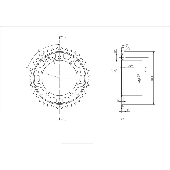 BikeMaster Rear Sprocket 530 – 40-Tooth [MPN: 261 800 40]