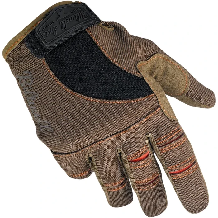 Biltwell Inc. Moto Gloves – Brown/Orange – Large 1501-0206-004