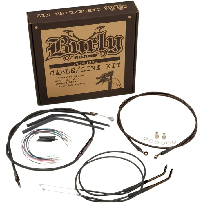 Burly Brand Black Vinyl Jail Bar Cable Kit For 14 ” Handlebars [MPN: B30-1144]