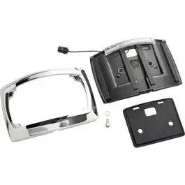 Ciro Chrome Curved LED License Plate Frame for Harley 23-24 FLHX/FLTRX Models
