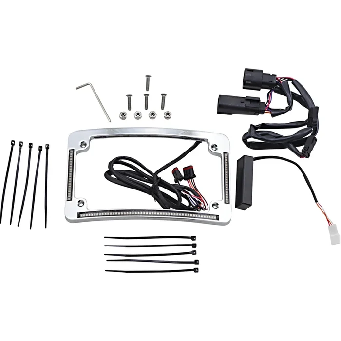 CUSTOM DYNAMICS 2030-1490 TF05-BCM4-C Plug & Play Run/Brake/Turn LED Radius License Plate Frame – All in One License Plate Frame – Chrome