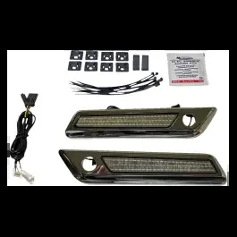 Custom Dynamics Saddlebag Hinge Cover W/Smoke Chrome LED 4 Haley 14-23 Touring Models