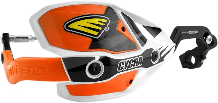 Cycra Ultra Probend CRM Wrap Around Handguards for 1-1/8″ Handlebars – White/Orange