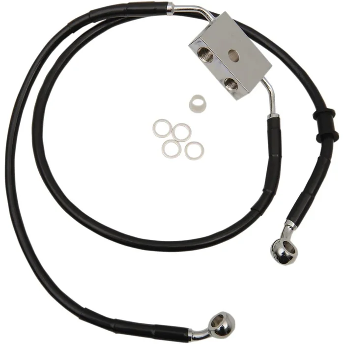 Drag Specialties Front Brake Line – XL – Black +2 ” 1741-5317