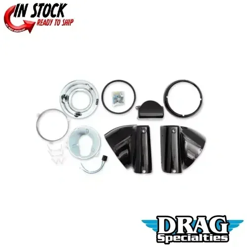 Drag Specialties Nacelle Kit for 7″ Headlights Gloss Black Harley Davidson