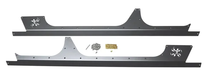 EVO Manufacturing EVO-1047-4D Rock Skins in Raw Steel for 07-18 Jeep Wrangler Unlimited JK 4 Door
