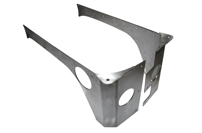 EVO Manufacturing EVO-1070-4DOE Rear Rockskin Corners in Raw Steel for 07-18 Jeep Wrangler Unlimited JK 4 Door