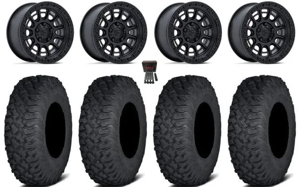 Fuel Cycle 15″ Wheels Black +38mm 30″ Coyote Tires CFMoto UForce U10 Pro / U10 XL Pro / ZForce Z10 / Z10-4