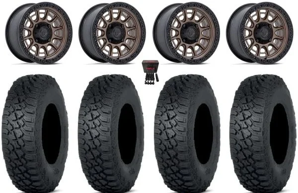 Fuel Cycle 15″ Wheels Br +10mm 30″ Tenacity XNR 8ply Tires Kawasaki Teryx Mule