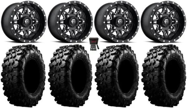 Fuel Lethal Black 15″ Wheels 35″ Carnivore Tires Polaris Sportsman / RZR / Ranger