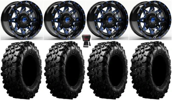 Fuel Lethal Blue 15″ Wheels 32″ Carnivore Tires Polaris RZR XP 1000 / PRO XP / Ranger XP 900/1000