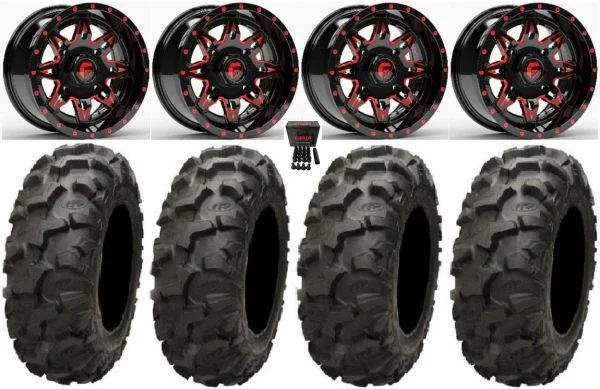 Fuel Lethal Red 14″ Wheels 30″ Blackwater Tires Polaris RZR XP 1000 / PRO XP / Ranger XP 900/1000
