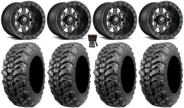 Fuel Maverick Bdlk 15″ Wheels (4+3) 32″ Sniper 920 Tires Kawasaki Mule Pro FXT KRX / Yamaha Wolverine RMAX / YXZ 2019+