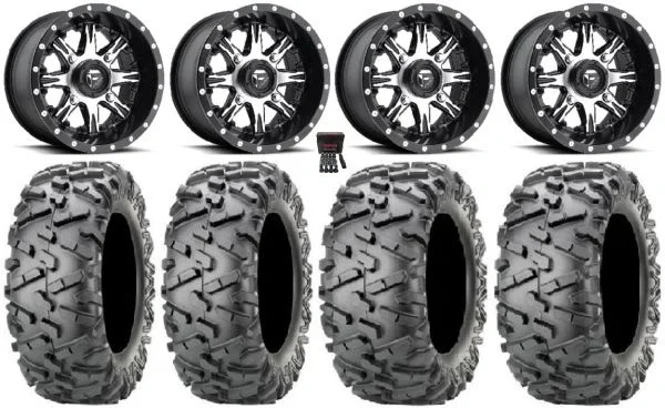 Fuel Nutz Black 14″ Wheels 27″ BigHorn 2.0 Tires Honda Pioneer