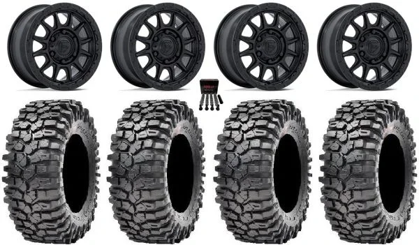 Fuel Piston 15″ Wheels Black +38mm 32″ Roxxzilla 396 Tires Can-Am Maverick R