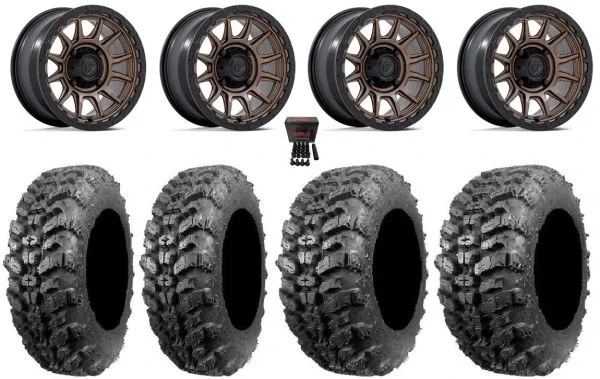 Fuel Piston 15″ Wheels Bronze +38mm 32″ Sniper 920 Tires Polaris Sportsman / RZR / Ranger