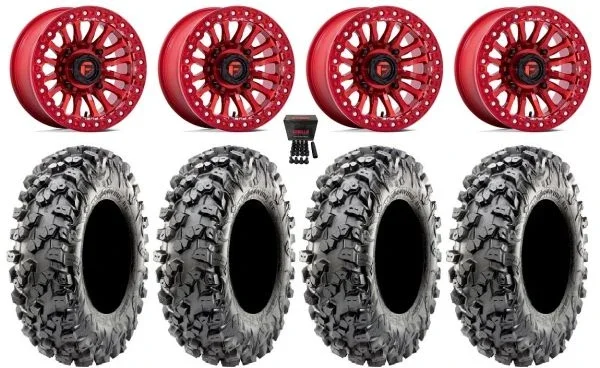 Fuel Rincon Bdlk 15″ Wheels Red 30″ Carnivore R/T Tires Polaris Sportsman / RZR / Ranger