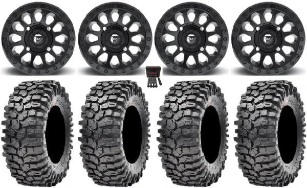 Fuel Vector MB 14″ Wheels 35″ Roxxzilla Tires Can-Am Commander Maverick Renegade Outlander Defender