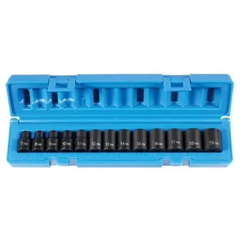 Grey Pneumatic 13 Pc. 3/8″ Drive Standard Length Metric Impact Socket Set, 12pt – 1203M