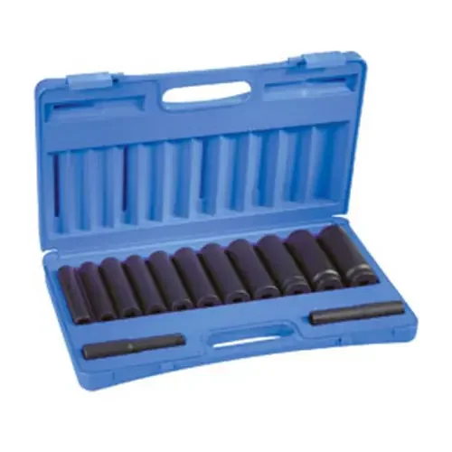 Grey Pneumatic 13 Piece 1/2″ Drive 6-Point SAE Extra Deep Impact Socket Set – GRY-1313XD
