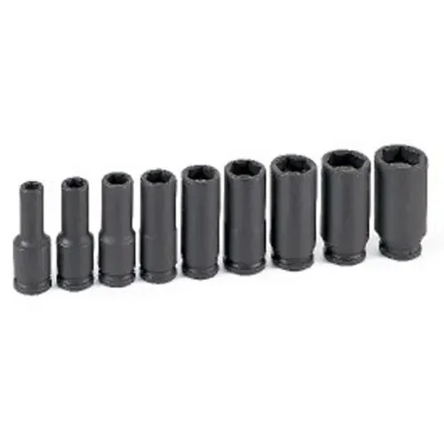 Grey Pneumatic 9-Piece 3/8 in. Drive 6-Point SAE Magnetic Deep Impact Socket Set – 1209DG