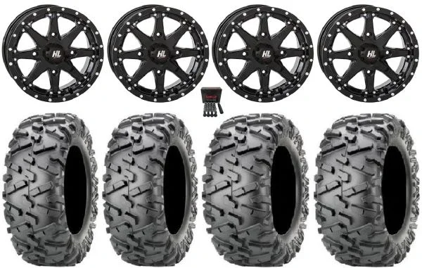 High Lifter HL10 14″ Wheels Black 27″ BigHorn 2.0 Tires Honda Pioneer