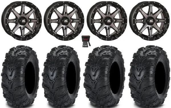 High Lifter HL10 14″ Wheels Smoke 27″ Mud Lite II Tires Sportsman 550 850 1000