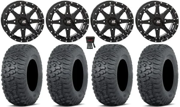 High Lifter HL10 15″ Wheels Black 30″ Terra Hook Tires Polaris Sportsman / RZR / Ranger
