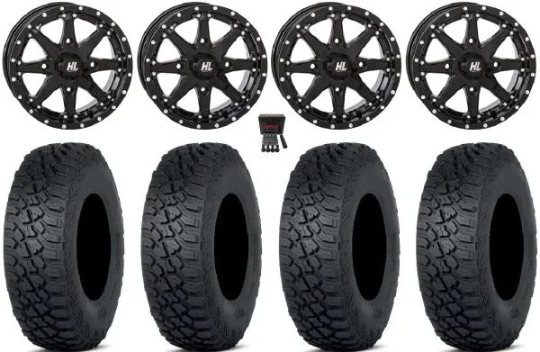 High Lifter HL10 15″ Wheels Black 33″ Tenacity XNR Tires Kawasaki Teryx Mule