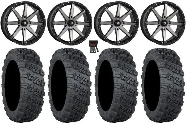 High Lifter HL10 20″ Wheels Smoke 35″ Versa Cross V3 Tires Kawasaki Mule Pro FXT KRX / Yamaha Wolverine RMAX / YXZ 2019+