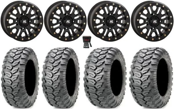 High Lifter HL23 Bdlk 14″ Wheels Bk 29″ Ceros Tires Kawasaki Teryx Mule