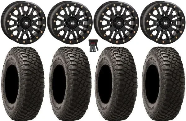 High Lifter HL23 Bdlk 15″ Wheels Bk 32″ BFG KM3 Tires Can-Am Maverick X3 / Honda Pioneer 1000 / Talon