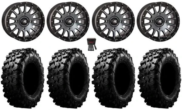 High Lifter HL25 15″ Wheels Dt 35″ Carnivore Tires Can-Am Commander Maverick Renegade Outlander Defender