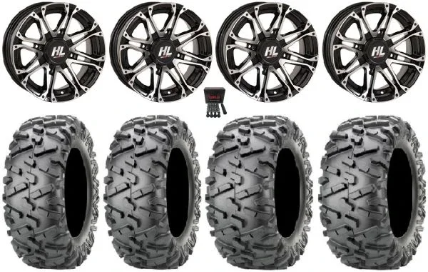 High Lifter HL3 12″ Wheels Machined 25″ BigHorn 2.0 Tires Can-Am Commander Maverick Renegade Outlander Defender