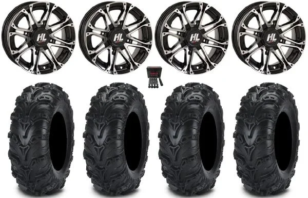 High Lifter HL3 12″ Wheels Machined 25″ Mud Lite II Tires Polaris Ranger XP 900/1000