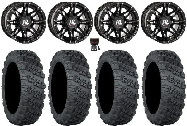 High Lifter HL3 14″ Wheels Black 30″ Versa Cross V3 Tires Yamaha Viking Wolverine YXZ1000R CFMoto ZForce 950 UForce 1000