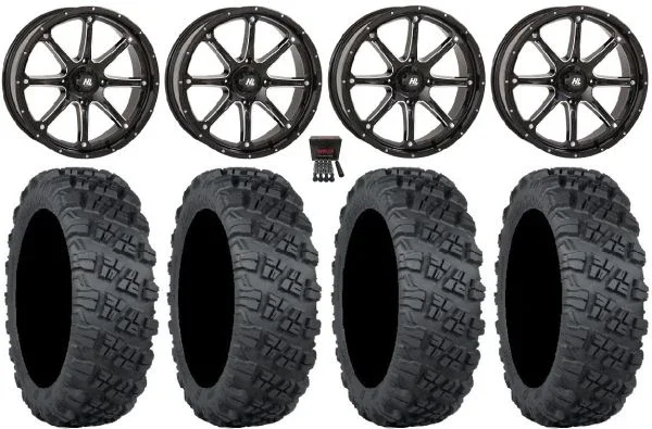 High Lifter HL4 20″ Wheels Mh 35″ Versa Cross V3 Tires Kawasaki Mule Pro FXT KRX / Yamaha Wolverine RMAX / YXZ 2019+