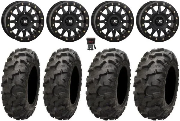 High Lifter HLA1 Bdlk 14″ Wheels Bk 27″ Blackwater Tires Can-Am Commander Maverick Renegade Outlander Defender