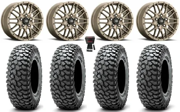 ITP Hurricane 15″ Wheels Br 37″ RocScraper Tires Polaris RZR Turbo R & Pro R Ranger 1500 Xpedition