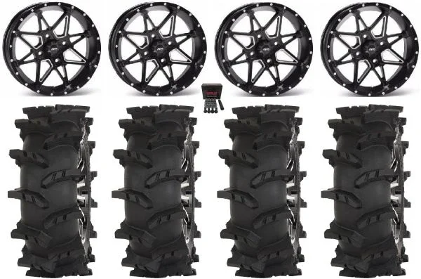 ITP Tornado 14″ Wheels Black 30″ Outlaw Max Tires Honda Foreman Rancher SRA