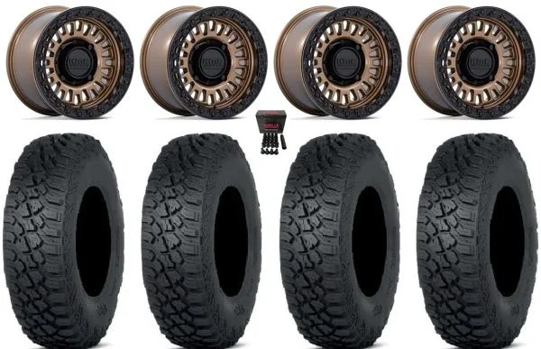 KMC Aztec Bdlk 15″ Wheels Br +38mm 30″ Tenacity XNR (8ply) Tires Can-Am Commander Maverick Renegade Outlander Defender