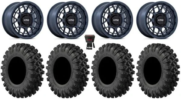 KMC Technic 15″ Wheels Blue 32″ MotoRavage XL Tires Polaris RZR XP 1000 / PRO XP / Ranger XP 900/1000