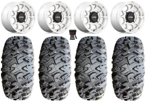 KMC Toro S 15″ Wheels Machined 31″ MotoClaw Tires Kawasaki Mule Pro FXT KRX / Yamaha Wolverine RMAX / YXZ 2019+