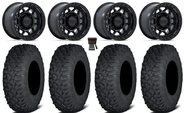 KMC Torx Bdlk 15″ Wheels Bk +0mm 35″ Coyote Tires Polaris Sportsman / RZR / Ranger