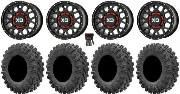KS135 Grenade 14″ Wheels 27″ MotoRavage Tires Can-Am Maverick X3 / Honda Pioneer 1000 / Talon